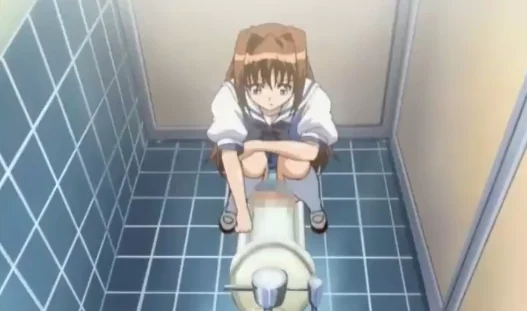 学校のトイレでおしっこをするJK